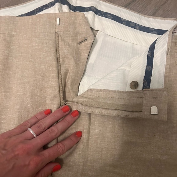 Jos. A. Bank Tan Linen Suit Jacket and Pants - Picture 8 of 12